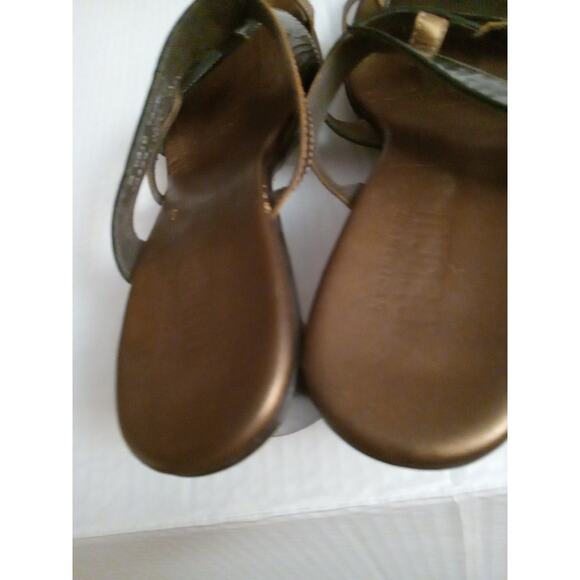 MUNRO 8M American Slide Comfort Sandals Women's Brown Patent Leather Block Heel - Picture 5 of 8